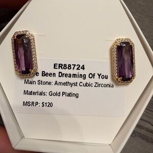 Dreaming of You Gold Plated Amethyst Earrings